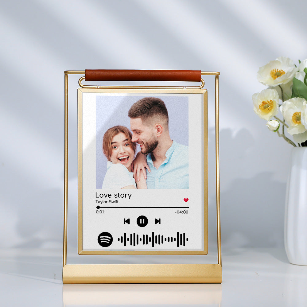 Scannable Spotify Code Photo Frame Personalized Double-Sided Display Stand Gifts For Lovers