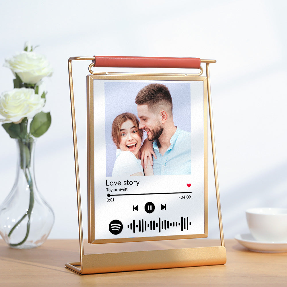 Scannable Spotify Code Photo Frame Personalized Double-Sided Display Stand Gifts For Lovers