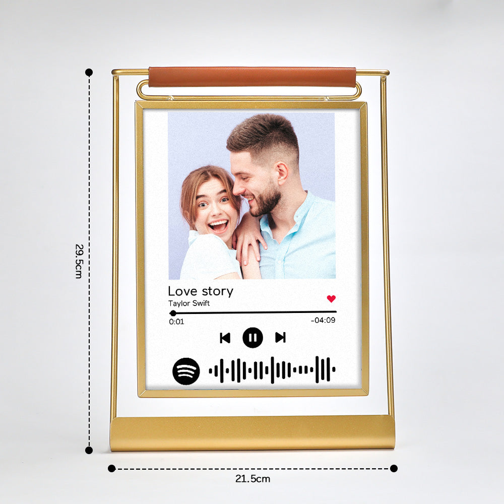Scannable Spotify Code Photo Frame Personalized Double-Sided Display Stand Gifts For Lovers