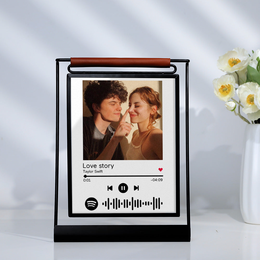 Scannable Spotify Code Photo Frame Personalized Double-Sided Display Stand Gifts For Lovers