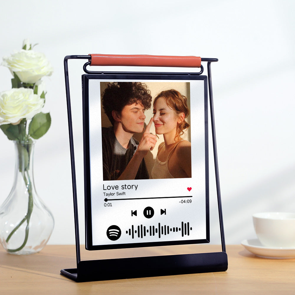 Scannable Spotify Code Photo Frame Personalized Double-Sided Display Stand Gifts For Lovers