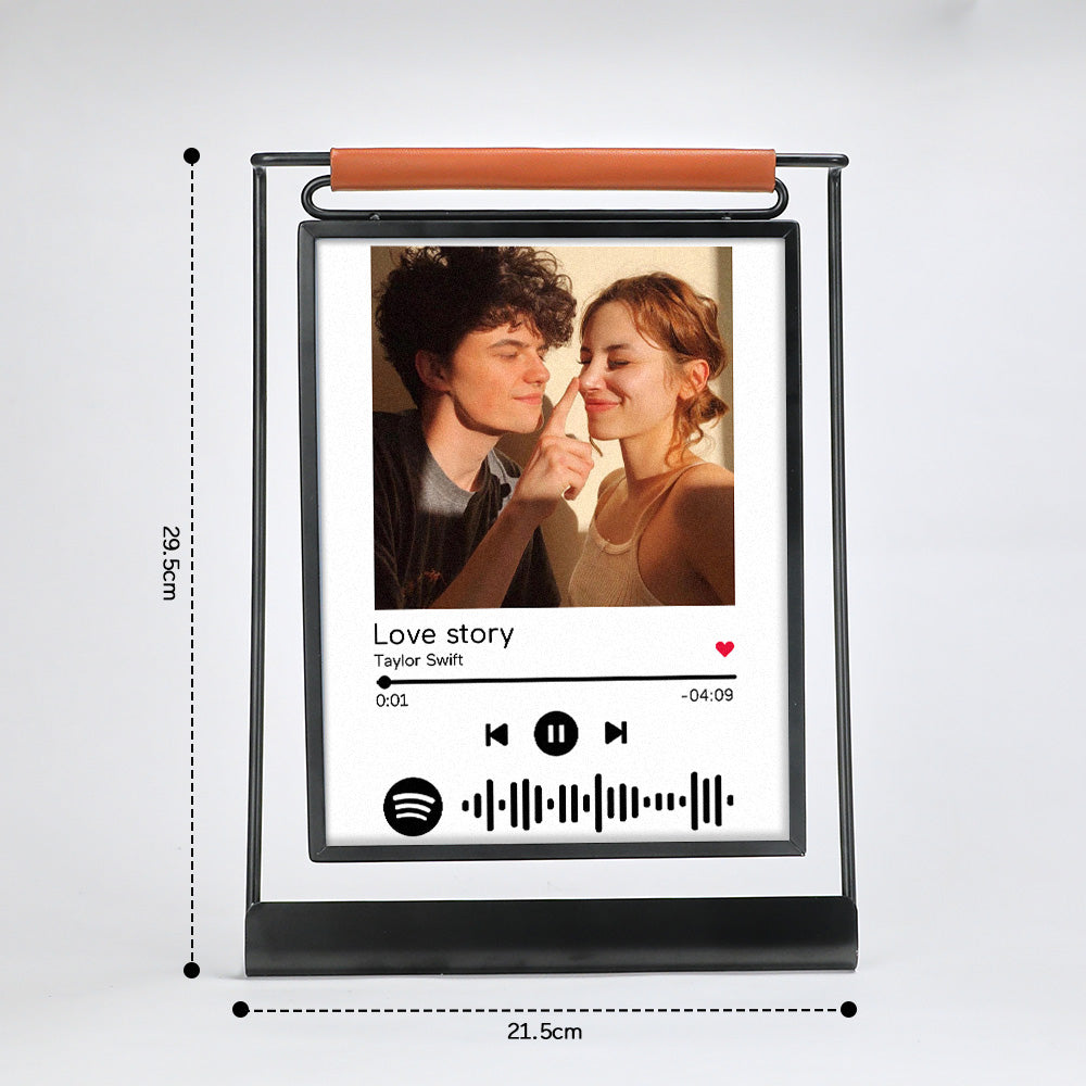 Scannable Spotify Code Photo Frame Personalized Double-Sided Display Stand Gifts For Lovers