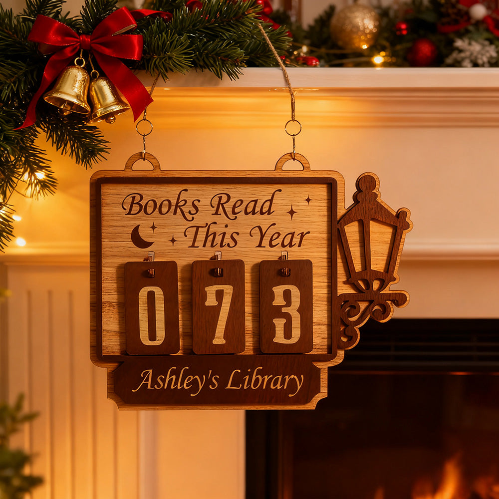 Personalized Books Read Tracker Books Read This Year Bookshelf Counter Bookish Decor Bookish Gift Gift for Readers Book Lovers Gift