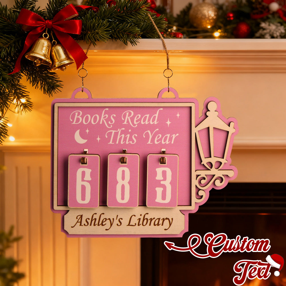 Personalized Books Read Tracker Books Read This Year Bookshelf Counter Bookish Decor Bookish Gift Gift for Readers Book Lovers Gift