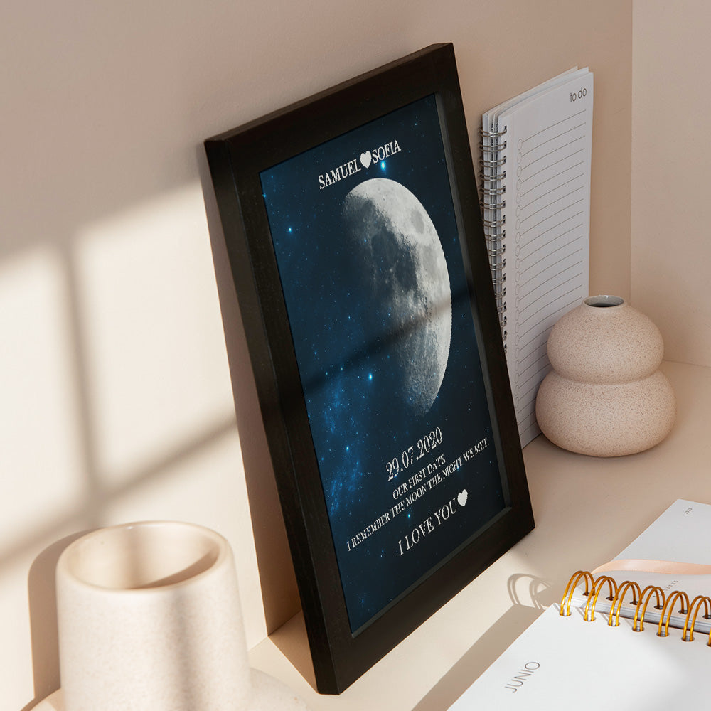 Custom Moon Phase Print Frame Anniversary Gifts for Her