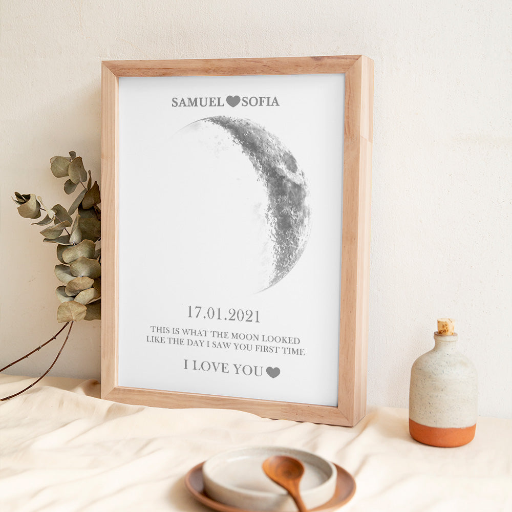 Custom Moon Phase Print Frame Anniversary Gifts for Her