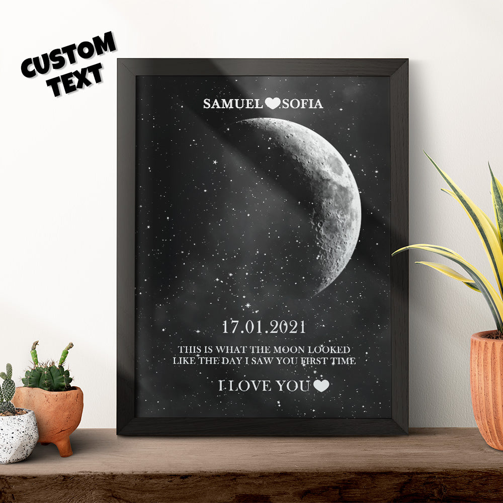 Custom Moon Phase Print Frame Anniversary Gifts for Her