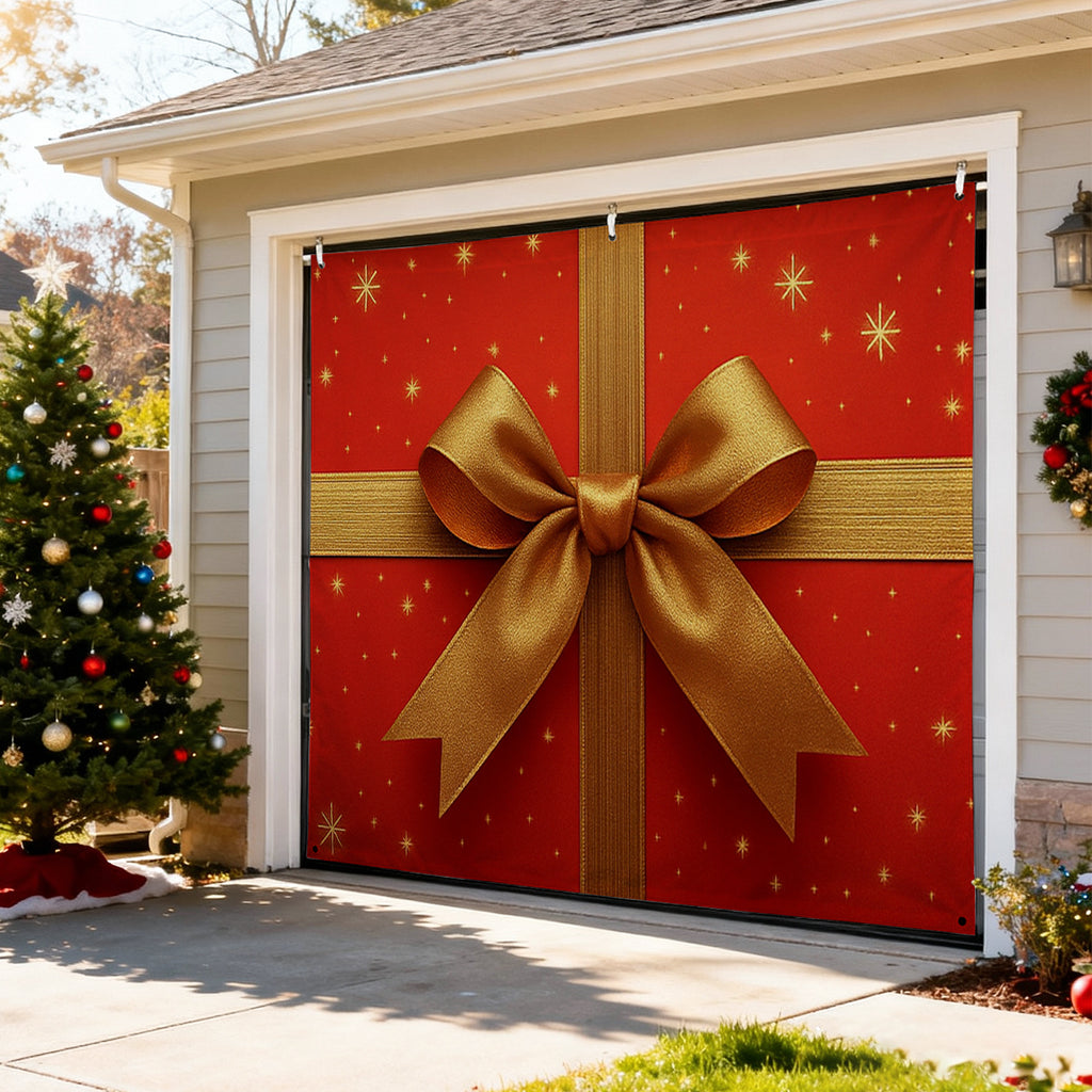 Christmas Garage Door Covers Custom Holiday Door Curtain, Festive Outdoor Decoration, Hanging Garage Cover