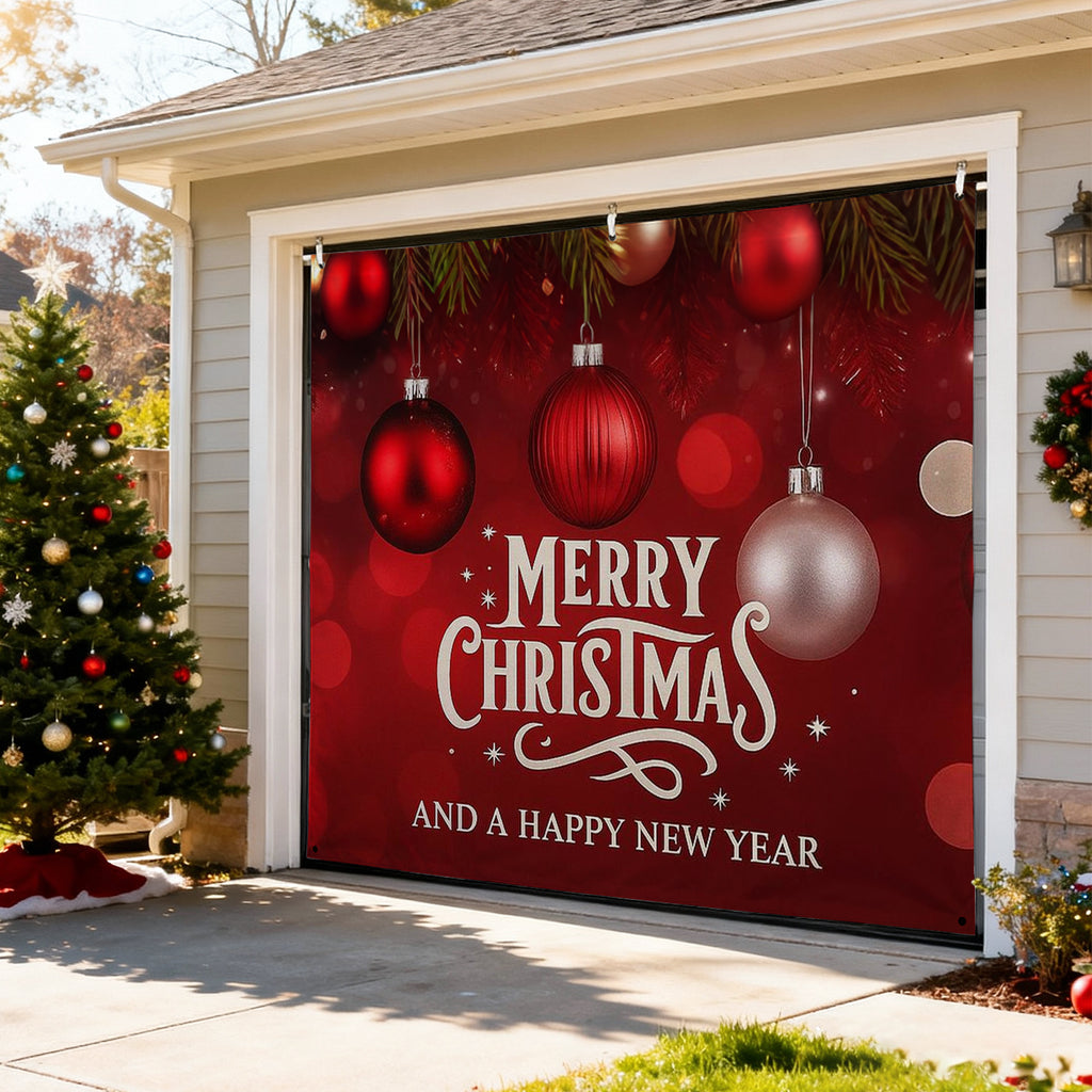 Christmas Garage Door Covers Custom Holiday Door Curtain, Festive Outdoor Decoration, Hanging Garage Cover