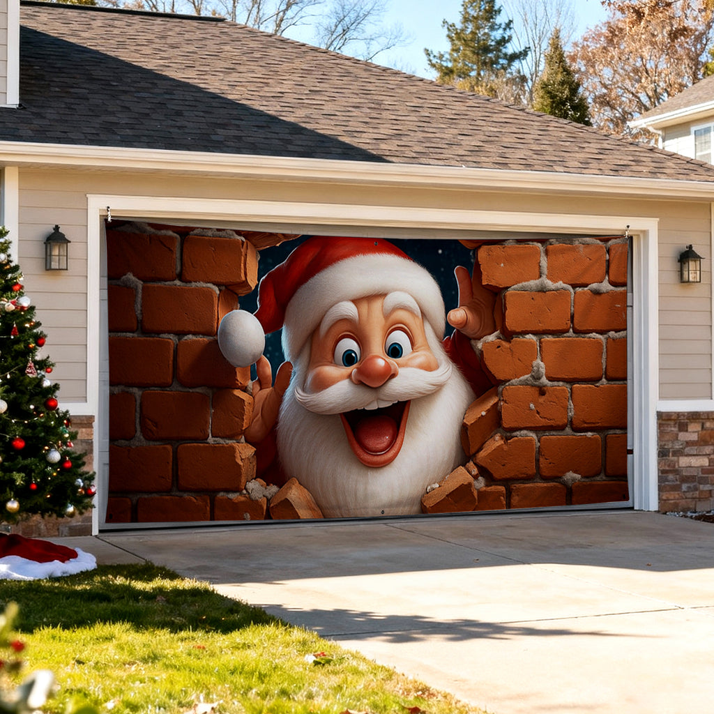 Christmas Garage Door Covers Custom Holiday Door Curtain, Festive Outdoor Decoration, Hanging Garage Cover