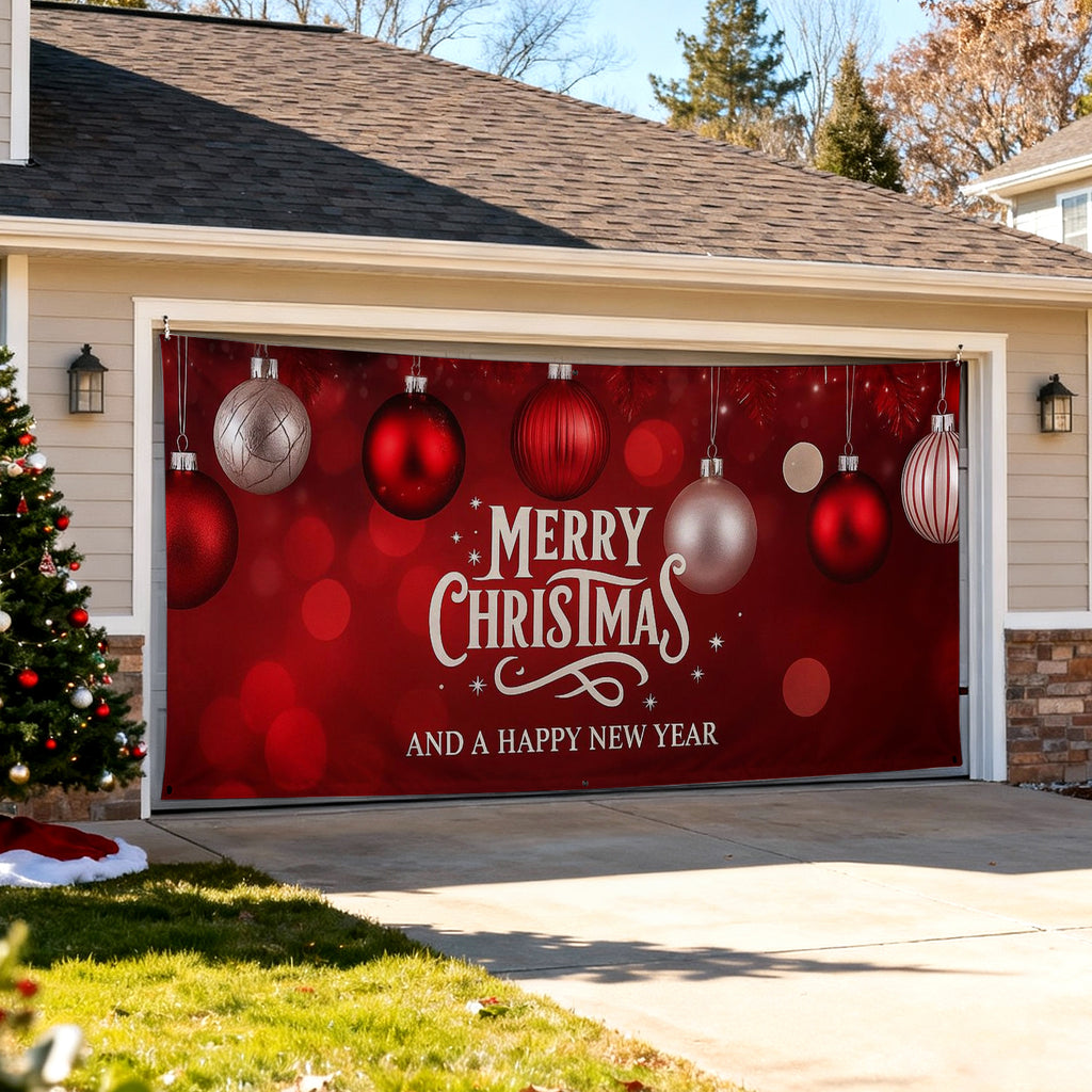 Christmas Garage Door Covers Custom Holiday Door Curtain, Festive Outdoor Decoration, Hanging Garage Cover