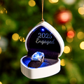 Custom Christmas Proposal Ring Box Ornament, Personalized Fabric Engagement Ornament with Oversized Ring, Cute Giant Engagement Ring, Valentine's Gift for Her, Holiday Decor
