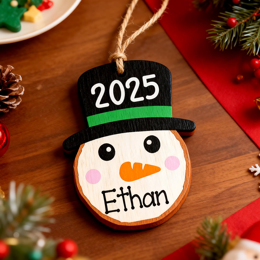 Custom Name Snowman Christmas Ornament 2025 Funny Family Ornament Gift Ideas