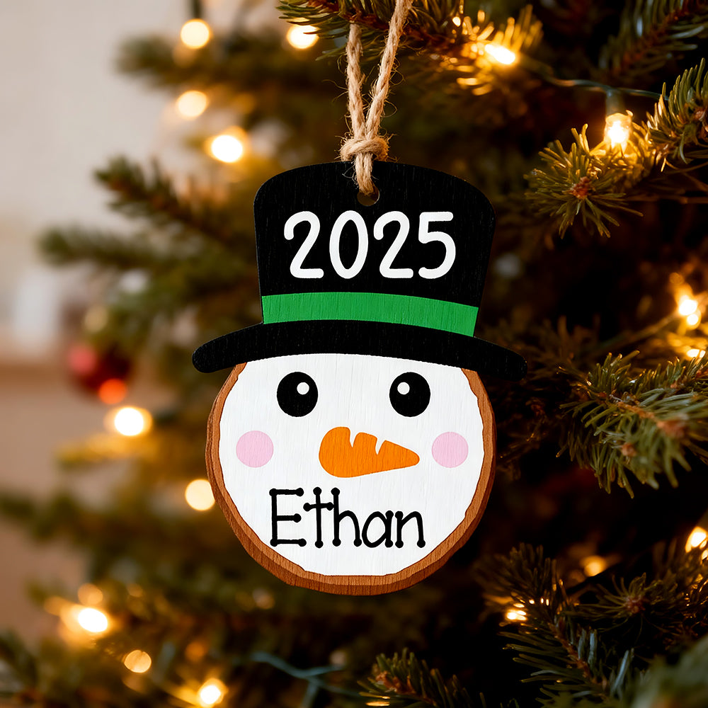 Custom Name Snowman Christmas Ornament 2025 Funny Family Ornament Gift Ideas