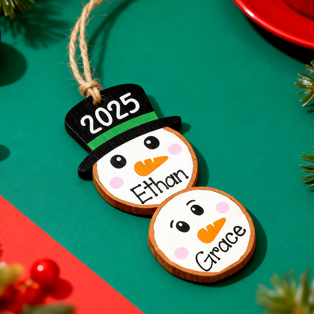 Custom Name Snowman Christmas Ornament 2025 Funny Family Ornament Gift Ideas