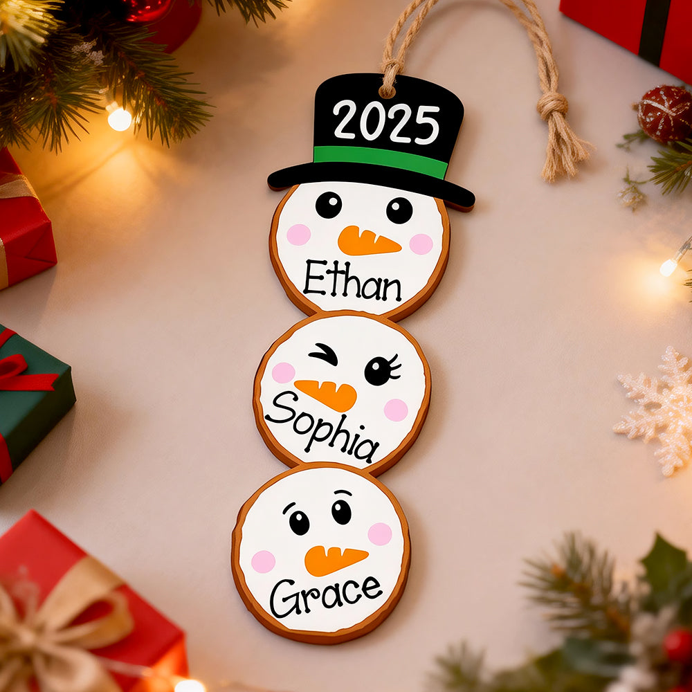Custom Name Snowman Christmas Ornament 2025 Funny Family Ornament Gift Ideas
