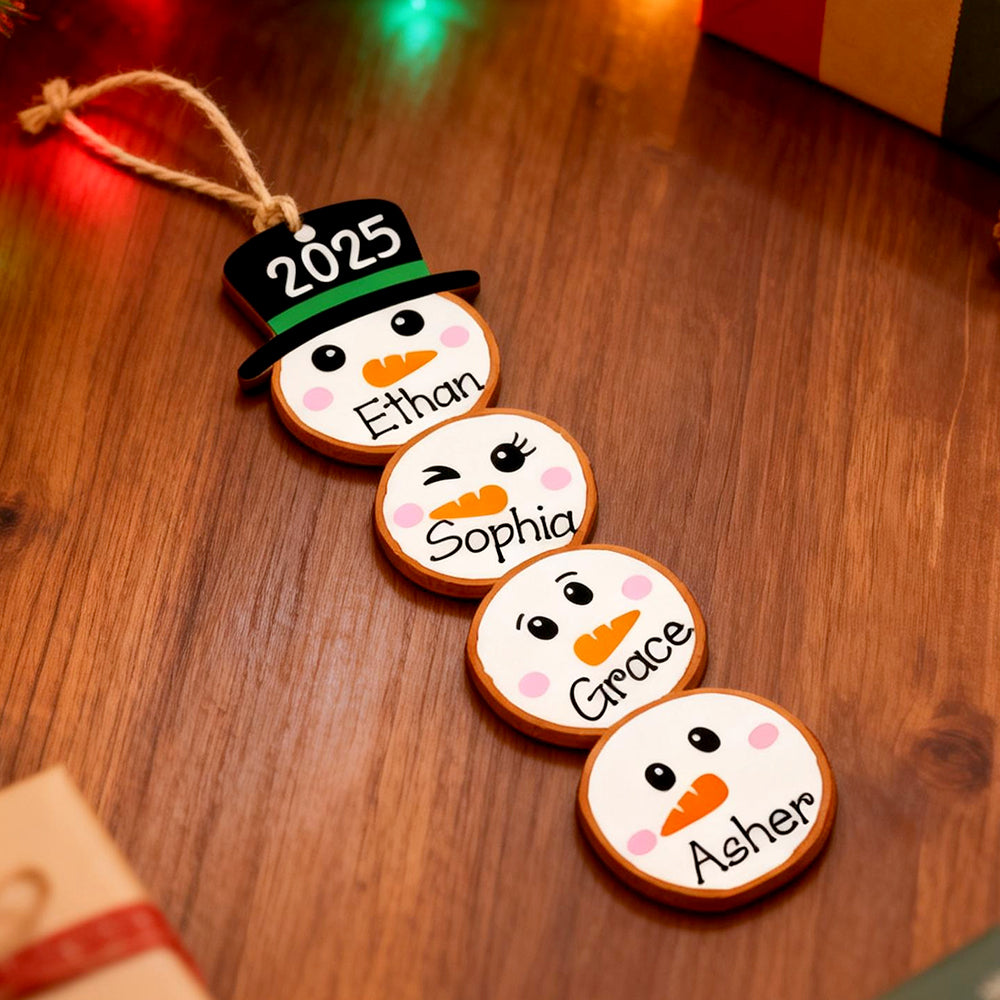 Custom Name Snowman Christmas Ornament 2025 Funny Family Ornament Gift Ideas