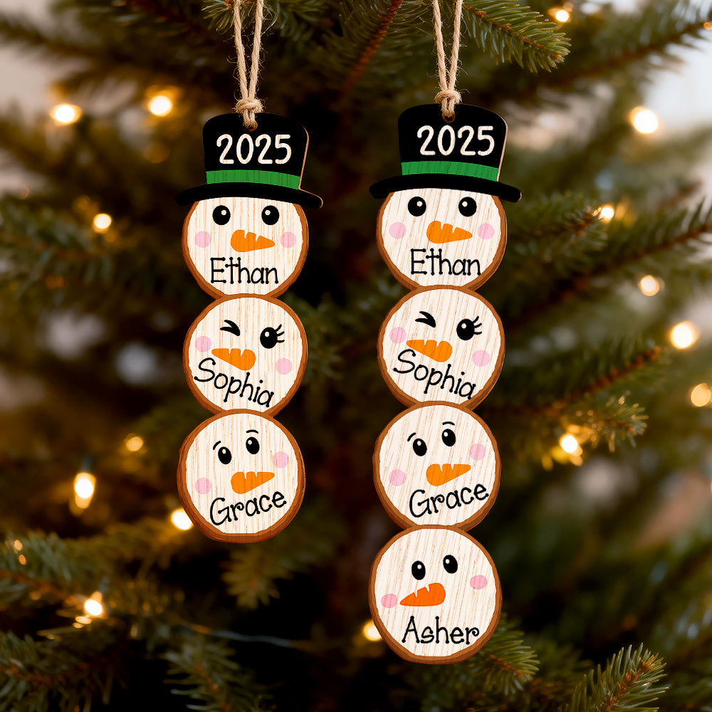 Custom Name Snowman Christmas Ornament 2025 Funny Family Ornament Gift Ideas