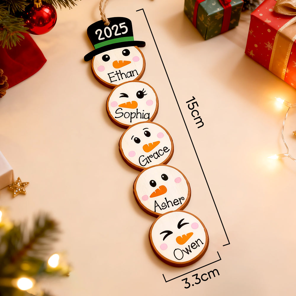 Custom Name Snowman Christmas Ornament 2025 Funny Family Ornament Gift Ideas