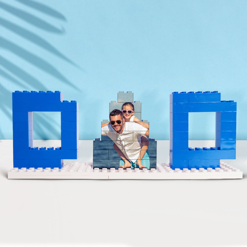 Personalized DAD and PAPA Photo Building Brick Puzzles Photo Block Father's Day Gifts