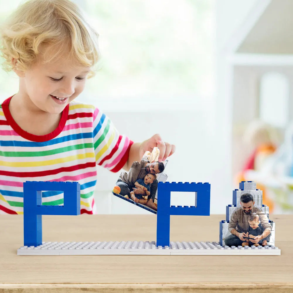 Personalized DAD and PAPA Photo Building Brick Puzzles Photo Block Father's Day Gifts