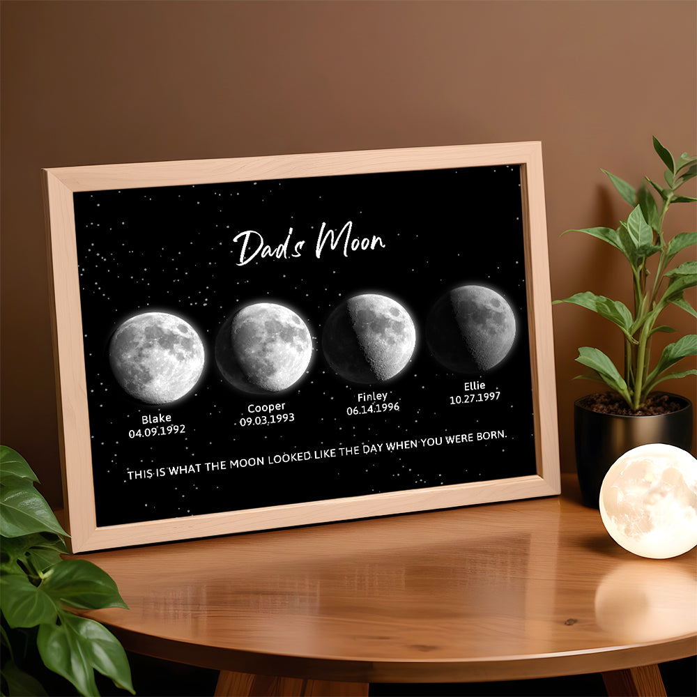 Custom Moon Phase Night Sky Print Dad's Moon Unique Father's Day Gifts