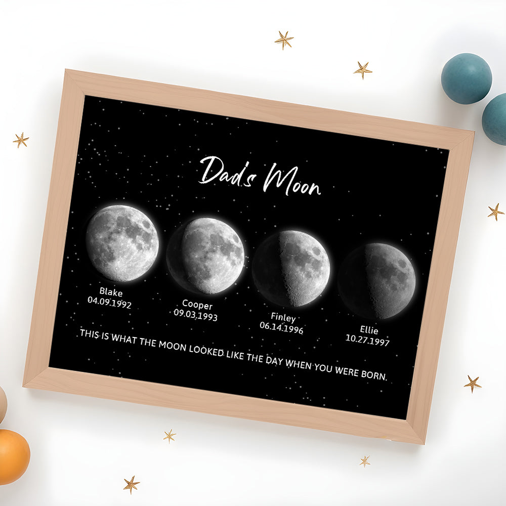 Custom Moon Phase Night Sky Print Dad's Moon Unique Father's Day Gifts