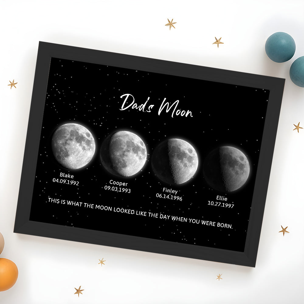 Custom Moon Phase Night Sky Print Dad's Moon Unique Father's Day Gifts
