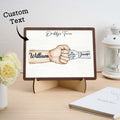 Custom Desk Decor Daddy's Team Fist Bump Personalized 2-Layer Wooden Plaque Creative Ornaments Father's Day