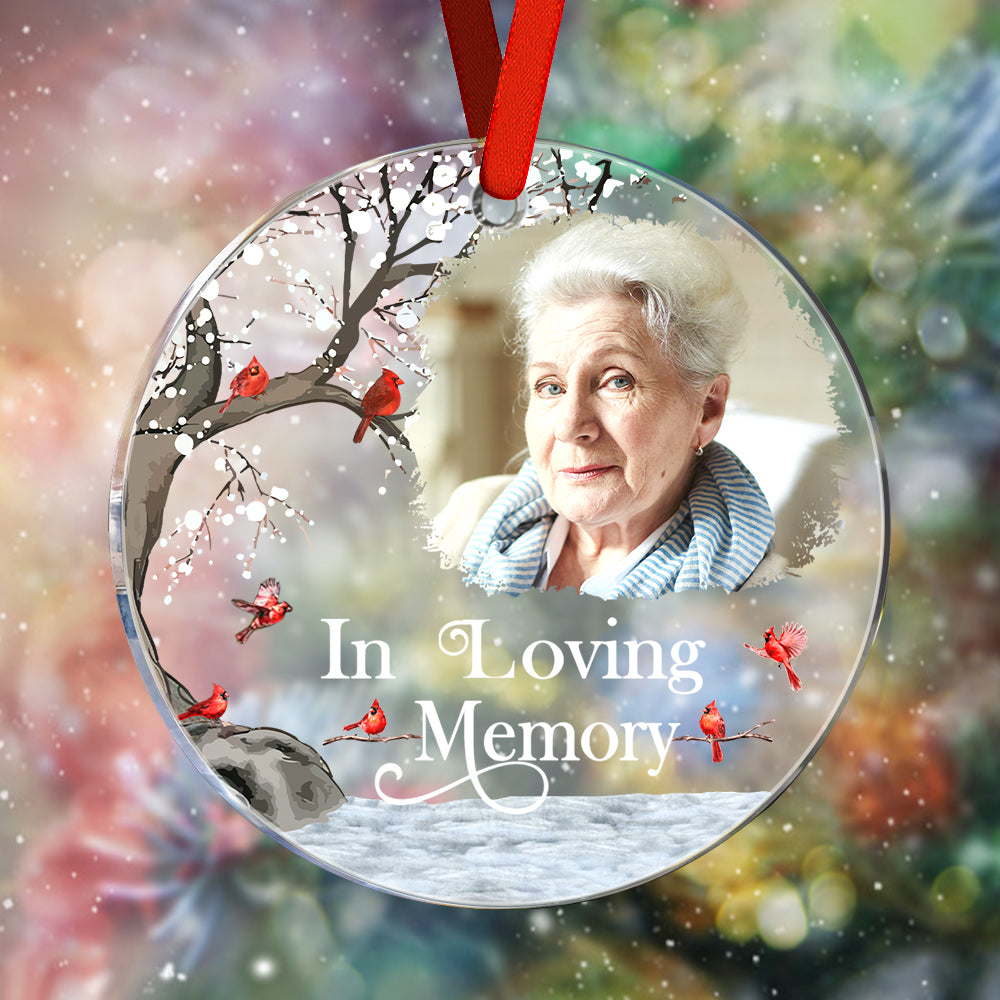 Personalized Memorial Ornament with Photo Christmas Ornament Memorial Gift for Family or Friends