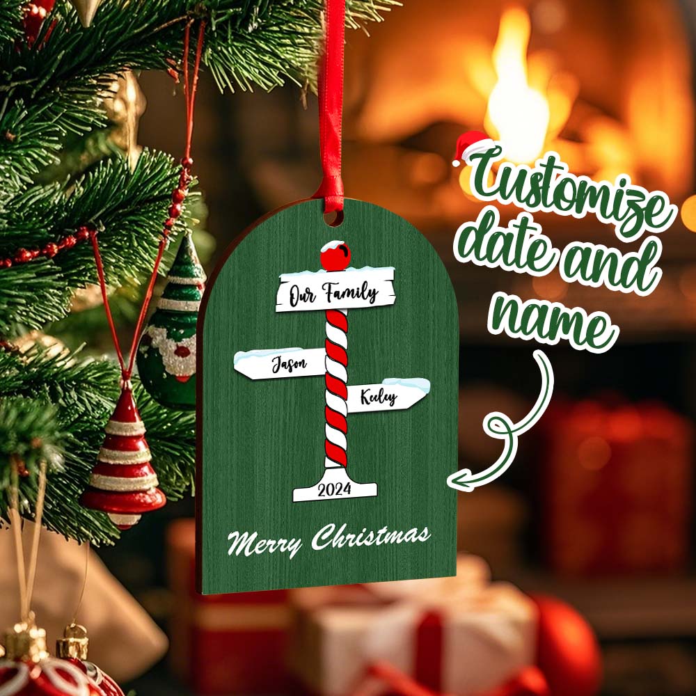 Personalized Family Christmas Ornaments with Family Name Ornament for Christmas Gift