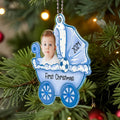 Personalized Baby's Carriage Ornament Photo Christmas Ornament Gift for Baby