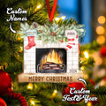 Personalized Family Christmas Ornament with Name Fireplace Stocking Ornament Gift for Family