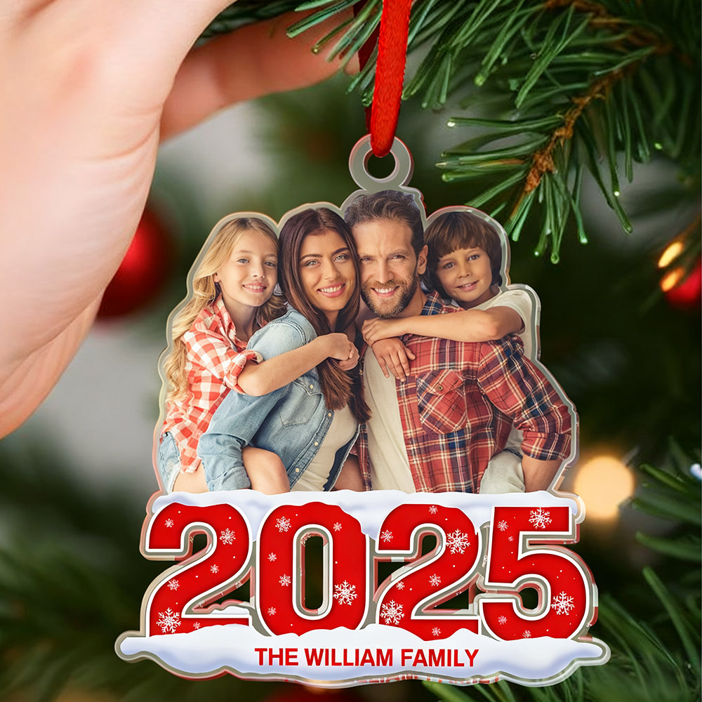 Custom Photo Christmas Ornament 2025 Acrylic Ornament Christmas Gift for Family or Friend