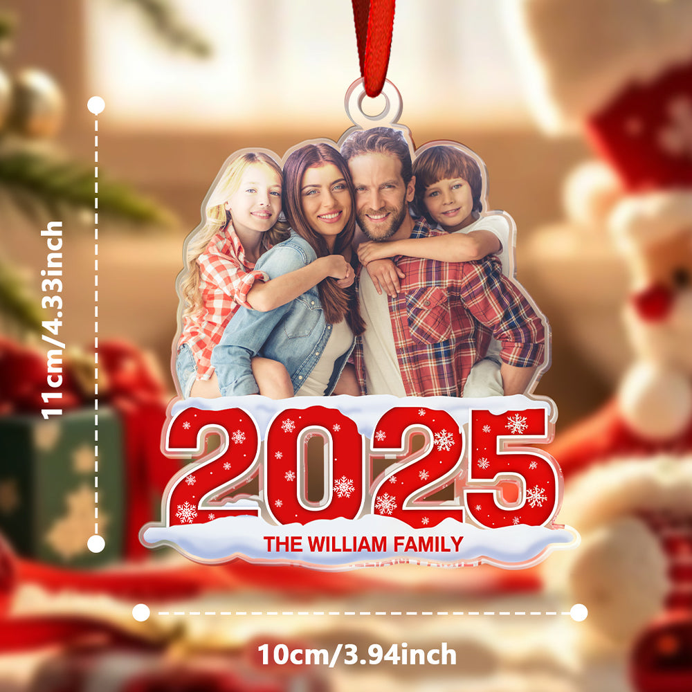 Custom Photo Christmas Ornament 2025 Acrylic Ornament Christmas Gift for Family or Friend