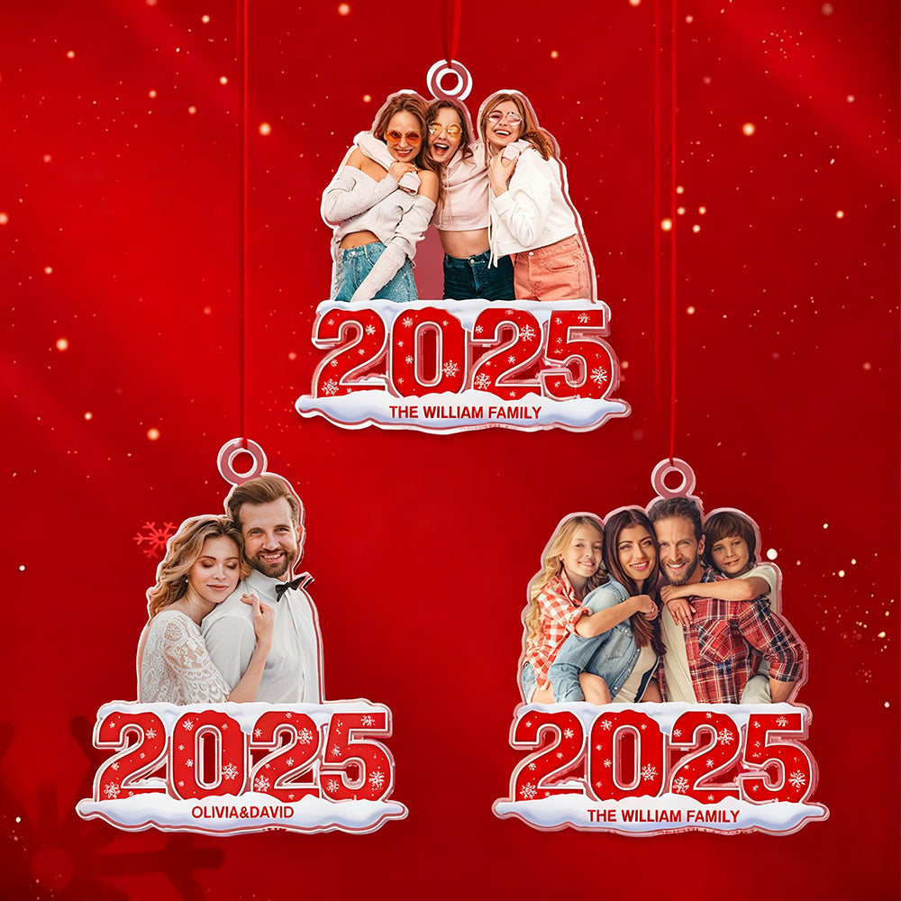 Custom Photo Christmas Ornament 2025 Acrylic Ornament Christmas Gift for Family or Friend