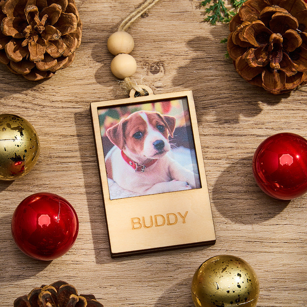 Personalized Photo Christmas Ornament Wooden Frame Ornament for Christmas Gifts