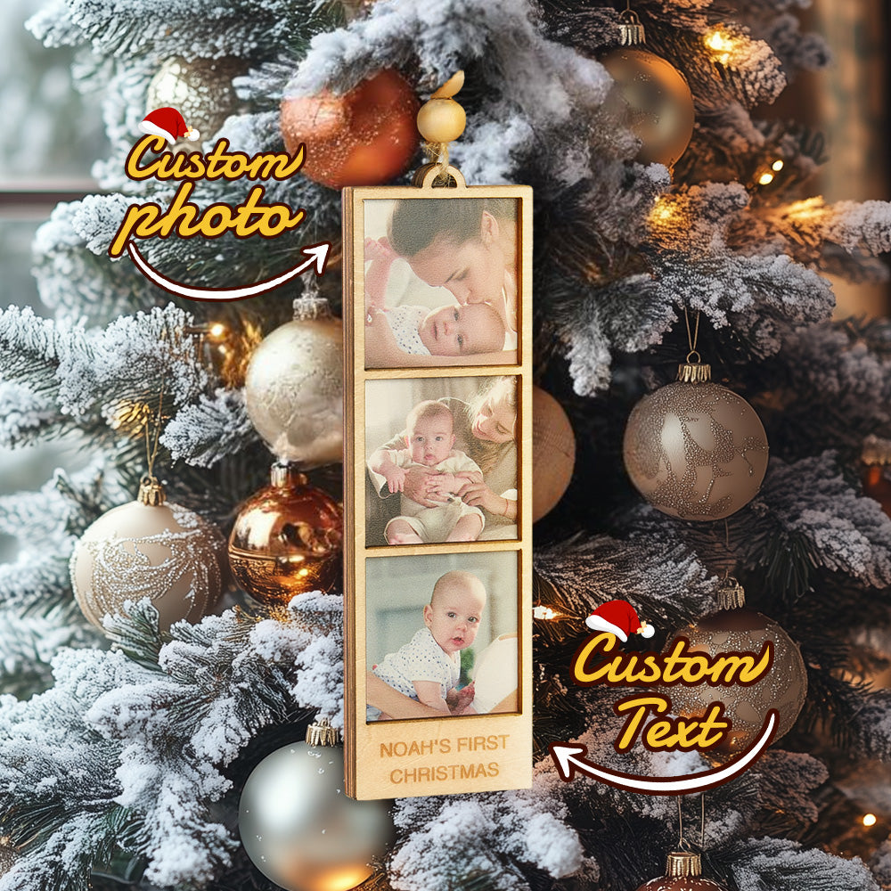 Personalized Photo Christmas Ornament Wooden Frame Ornament for Christmas Gifts