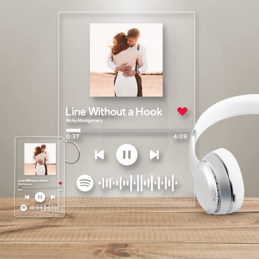 Custom Spotify Plaque Scannable Music Glass Night Light  Romantic Gift