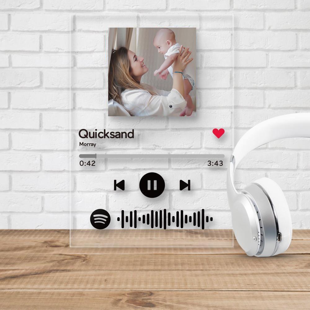 Scannable Custom Spotify Plaques Acrylic Music Plaque Mother's Day Gift 4.7in*6.3in (12*16cm)