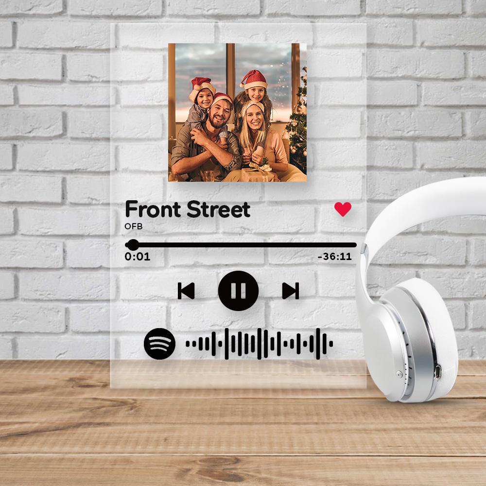 Scannable Custom Spotify Code Acrylic Music Plaque Christmas Gifts 4.7in*6.3in (12*16cm)