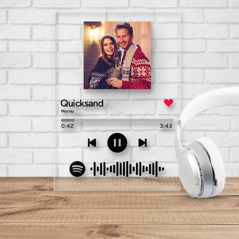 Custom Spotify Plaques Scannable Music Spotify Glass Art With Wooden Bracket