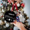 Scannable Music Code Ornaments Photo Hanging Ornament, Engraved Custom Music Song Ornament Black Gifts for New Year