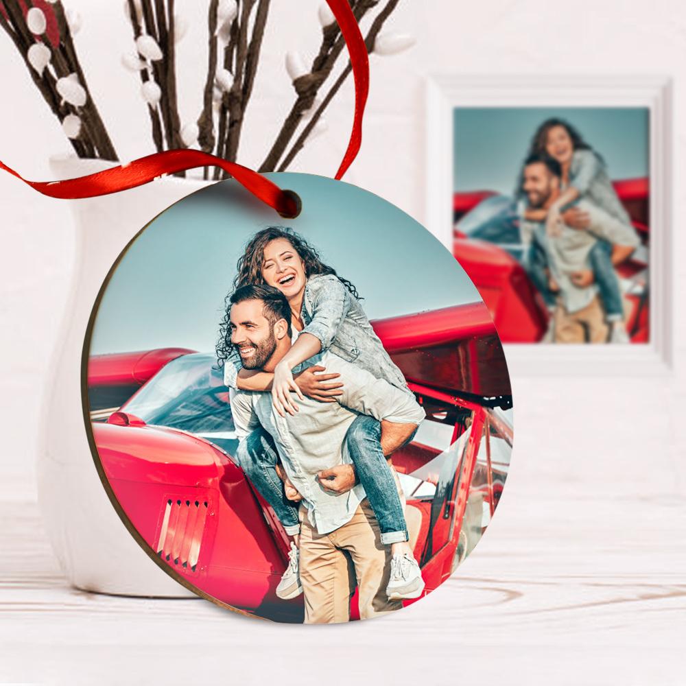 Scannable Spotify Code Ornaments Photo Hanging Ornament, Engraved Custom Music Song Ornament Black Gifts