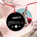 Scannable Music Code Ornaments Photo Hanging Ornament, Engraved Custom Music Song Ornament Black Gifts
