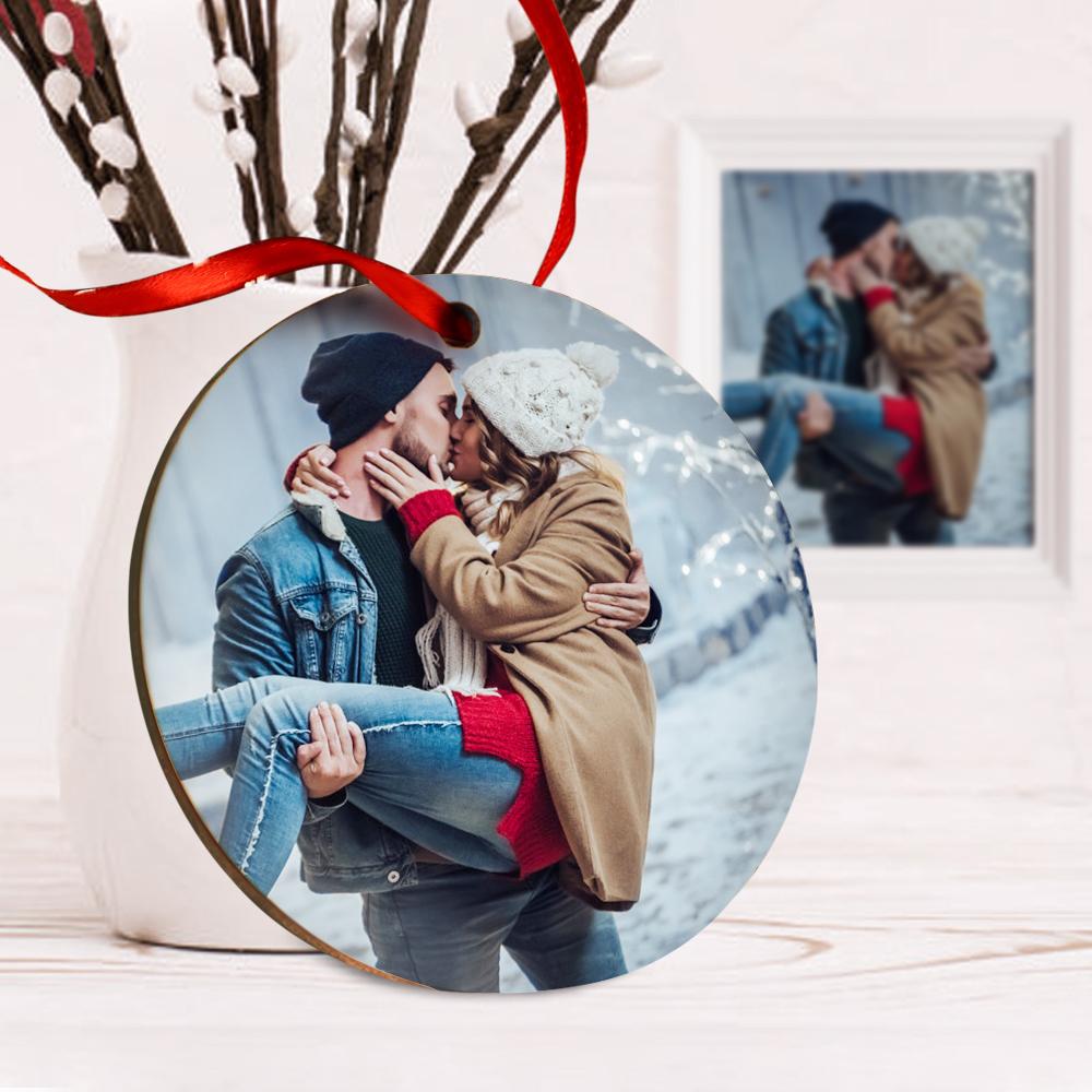 Scannable Spotify Code Ornaments Photo Hanging Ornament, Custom Music Song Photo Ornament White