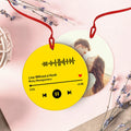 Scannable Music Code Ornaments Hanging Ornament, Photo Music Song Ornaments Yellow Memorial Gifts
