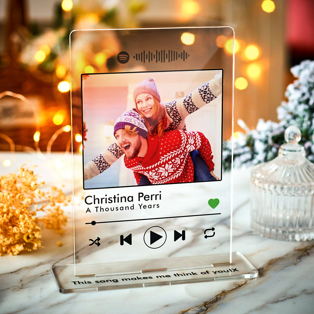 Scannable Custom Ornament Spotify Code Photo Engraved Music Gifts
