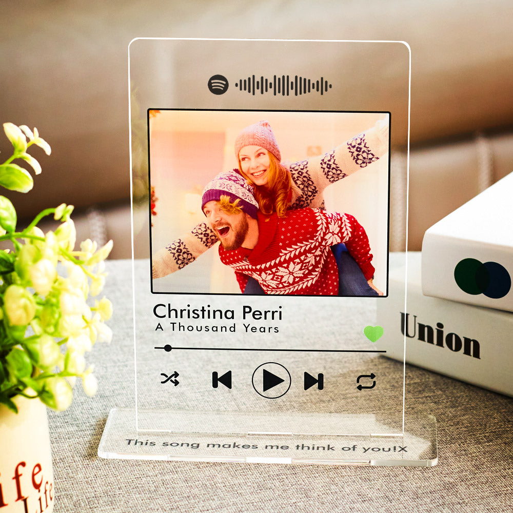 Scannable Custom Ornament Spotify Code Photo Engraved Music Gifts