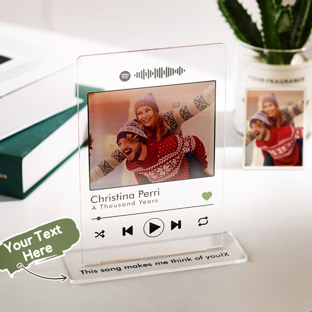 Scannable Custom Ornament Spotify Code Photo Engraved Music Gifts